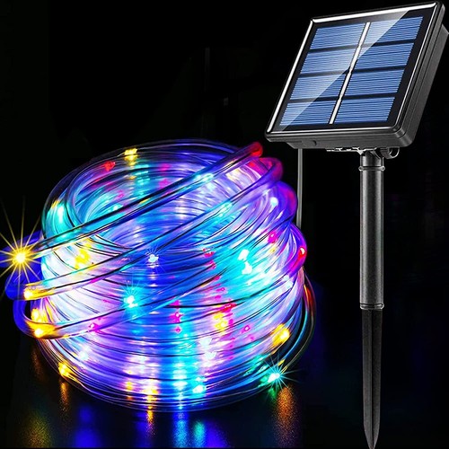 Solar LED powered Fairy String Rope strip Lights Waterproof Outdoor garden patio - Picture 10 of 29