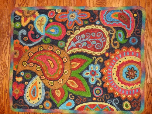 RUG HOOKING CRAFT PAPER PATTERN Paisley Groove ABSTRACT FOLK ART Karla Gerard - Picture 3 of 4
