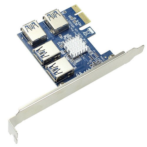 PCIE PCI-E Riser Card 1x to 16x 1 to 4 USB 3.0 Slot Adapter For Bitcoin Mining - Afbeelding 8 van 9
