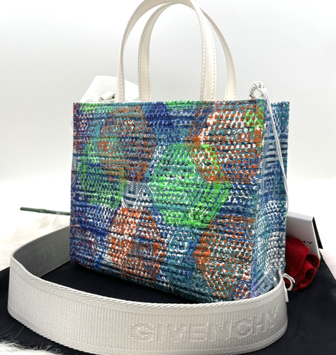 AUTH NWT $1590 Givenchy x Bstroy Graphics Mini 4G Denim Cotton Tote Crossbody - Picture 3 of 20