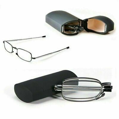 Foldable Reading Glasses Metal Readers Compact Folding Lighter Box Unisex 2 PCS