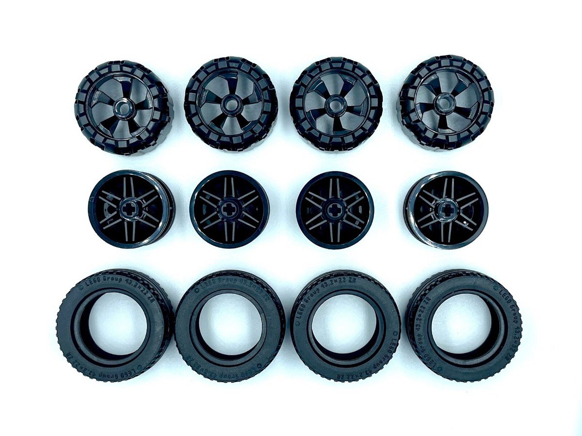 LEGO Technic Wheel Tire 2148 44309 Rim Wide Black Color