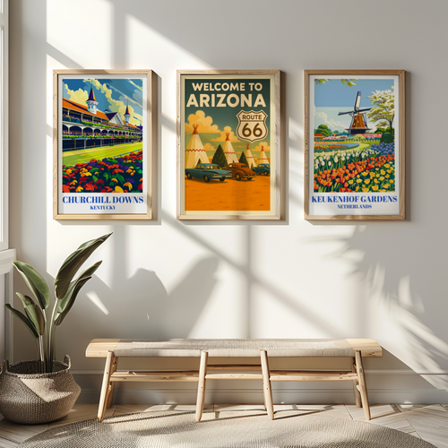 Vintage Route 66 Arizona Travel Poster Wall Art – Wigwam Motel Teepee Cabins - Picture 5 of 9