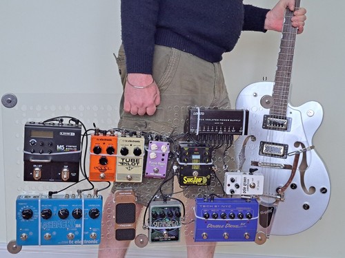 CUSTOM LARGE SIZED CLEAR ACRYLIC GUITAR EFFECTS PEDAL BOARD / DJ STUDIO BOARD - Picture 5 of 11