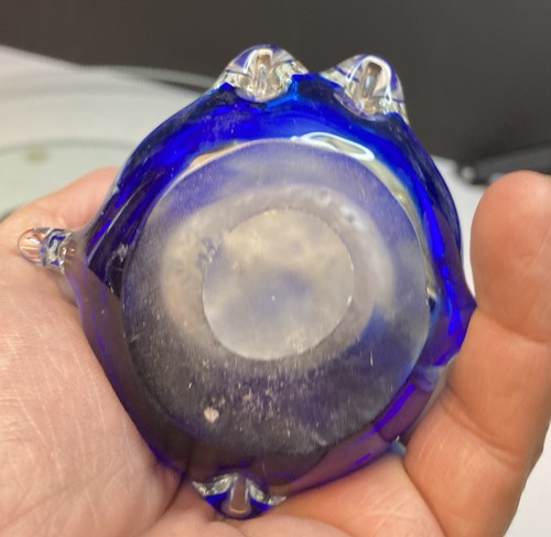 Art Glass Hand Blown Cobalt Blue Penquin w/Babies Cased Inside - Picture 7 of 11