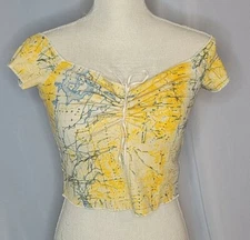 Urban Outfitters Jocelyn Off Shoulder, Graphic Print Road Map, Size P-M, NWT,   