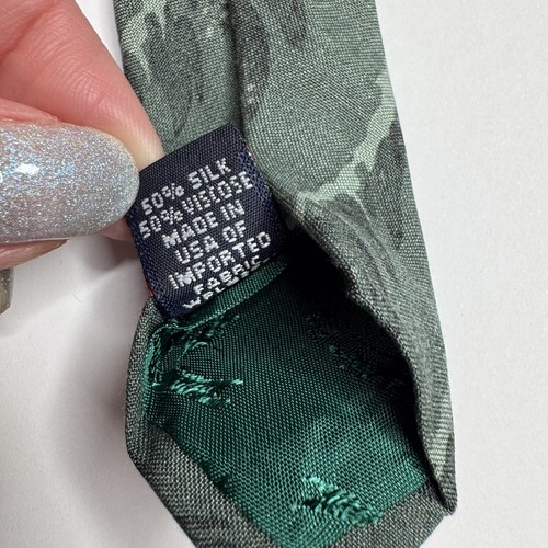 VTG 90s Tommy Hilfiger Tropical Floral Silk-Blend Tie Necktie Preppy Palm Tree - Picture 7 of 10