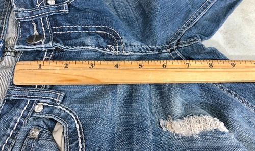 Project Indigo Stretch Denim Blue Jeans Skinny Size 1 Distressed Jeweled Glitz - Picture 9 of 10