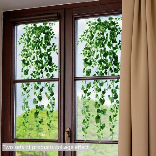 Green Plant Pattern Privacy Window Film PVC Leaf Glass Stickers Self-adhesive - Picture 11 of 16