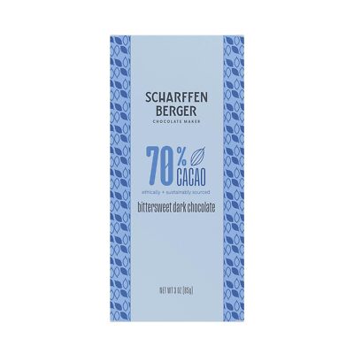 Scharffen Berger Bittersweet Dark Chocolate Bar 70% Cacao 3 Oz Pack Of 4