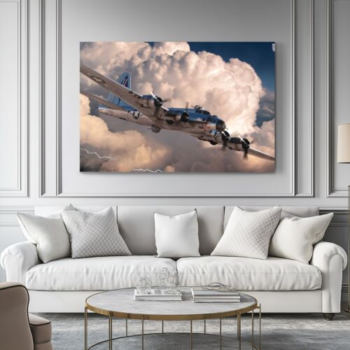 Impresión de arte de pared enmarcada de bombardero B-17 Flying Fortress USAF WW2 | Historia de la guerra - Imagen 5 de 10