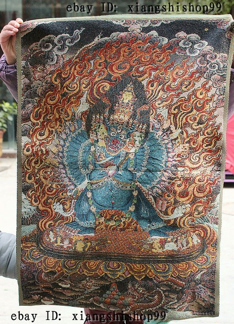 Tibet Buddhism Cloth Silk Buddha Yamantaka Yama Dharmaraja Thangka Thanka Mural Tibet Buddhism Cloth Silk Buddha Yamantaka Yama Dharmaraja Thangka Thanka Mural