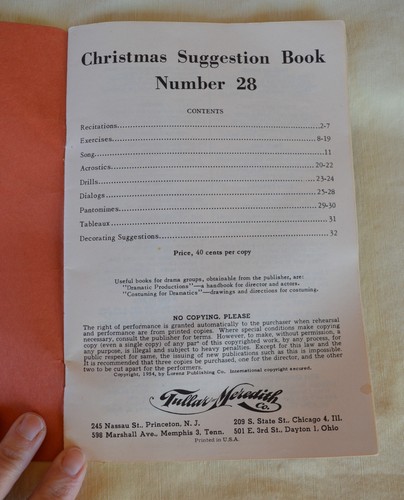 c1954 Christmas Suggestion Book #28 by Tullar-Meredith Co 32pgs Pantomimes Songs - Bild 2 von 8
