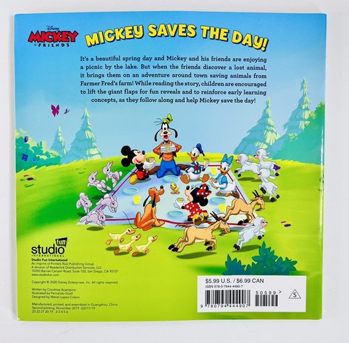 Disney Mickey Saves the Day! (Paperback) 8x8 with Flaps Children's Book - Foto 2 di 5