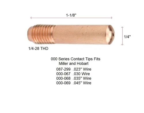 Puntas de contacto 087299 .023" se adapta a pistola de soldadura Miller M10 M15 M100 M150 MIG 087-299 - Imagen 3 de 6
