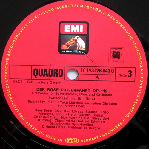 Schumann Der Rose Pilgerfahrt Fruhbeck De Burgos EMI 2xLP NEAR MINT Quadraphonic - Picture 5 of 6