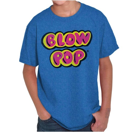 Vintage Charms Blow Pop Logo Candy Lollipop Youth Crewneck T Shirts Boy or Girl - Picture 1 of 2