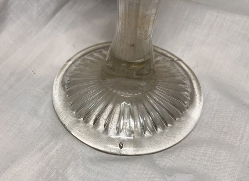 Vintage Glas Soda Brunnen Erhöhung/Ständer Flöte klar gerippte Seiten Glas ~ 12" hoch - Bild 8 von 8