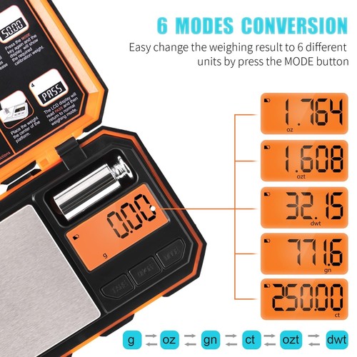 High Precision Digital Pocket Scale 500g x 0.01g - Tare Function, LCD Display - Picture 6 of 10