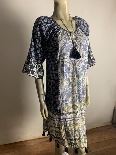 ORIENTIQUE Cotton Dress sz 10 12 NEW - BUY Any 5 Items = Free Post - Picture 6 of 9