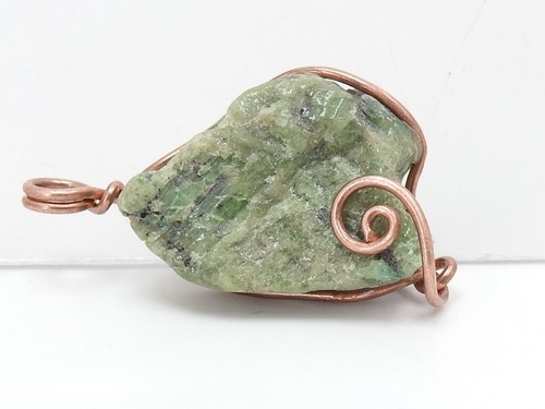 Colgante Esmeralda Áspero Alambre Envuelto Cobre Joyería 35X23X12MM Regalo Personalizado - Imagen 3 de 8