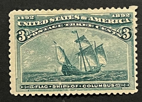 Travelstamps: 1893 US Stamps Scott#232, Flagship of Columbus MInt, MOGH
