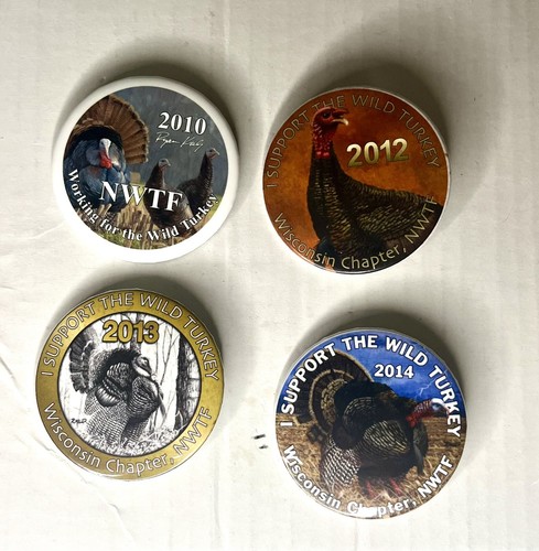 "Lote de ocho botones de pin posterior nuevos con etiquetas y lote de cinco ""Apoyo a The Wild Turkey""" - Imagen 3 de 6