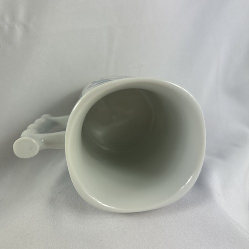 Taza de café madre vaca ternero azul floral cuadrada cerca de cerámica mango poste en forma - Imagen 5 de 6