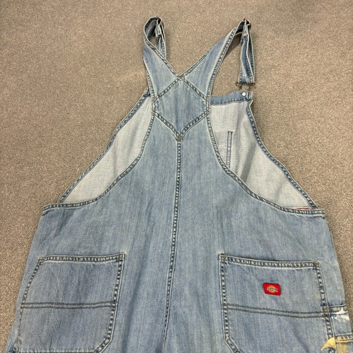 Dickies Dungarees Womens 42x27 Blue Bib Overalls Workwear Denim Carpenter Lady - Picture 10 of 11