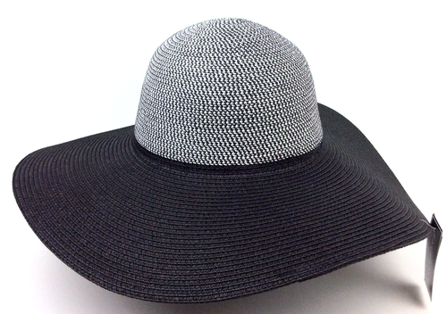 Women Floppy Straw Hat Sun Black White Packable 50 UPF Face Protection Magid Hat - Picture 3 of 9