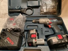 BOSCH #13618 BRUTE 1/2" CHUCK 18VOLT HAMMER DRILL -4 BATTERIES / 2 ARE BRAND NEW