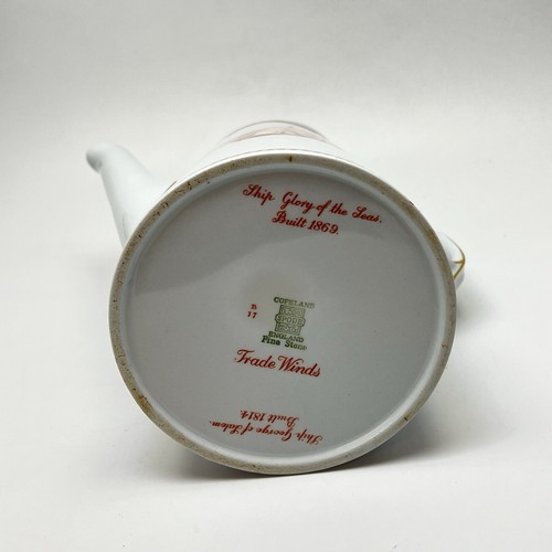 Copeland Spode Trade Winds Red Coffee Pot w/ Lid Sailing Ship Gold Trim 4Cup - Picture 10 of 11