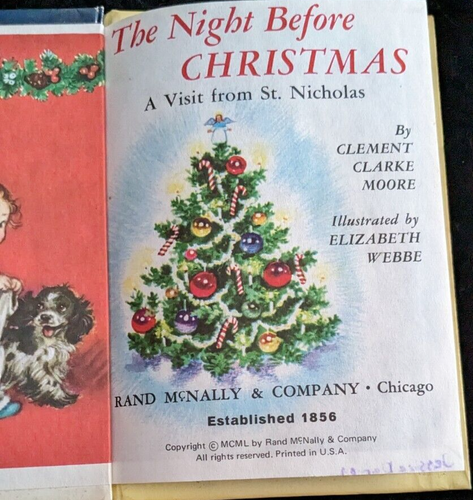 THE NIGHT BEFORE CHRISTMAS A RAND MCNALLY BOOK ELF JUNIOR 1956 - Picture 3 of 6