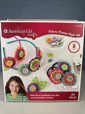 2014 American Girl Crafts- Fabric Flower Style Set - Headbands Hair Clips NIB