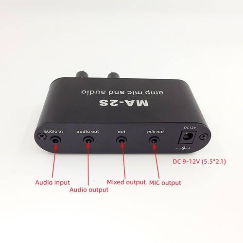 Mini Pre-amplifier 3.5mm/6.5mm MIC Audio Mixer Sound Card Headphone Amplifier - Picture 3 of 6
