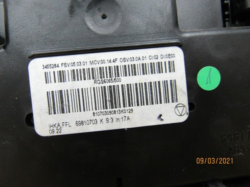 2009 2010 09 10 Mini Cooper Heater AC Climate Temperature Control 69810703 OEM - Picture 3 of 3