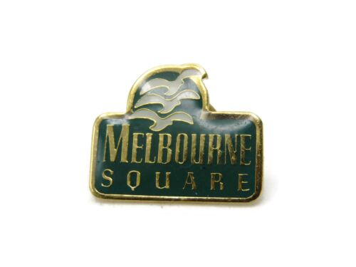 Pin Melbourne Cuadrado Letras Tono Verde Blanco y Dorado