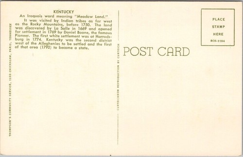 Tarjeta postal grande FORT CAMPBELL, KENTUCKY Curteich CROMO década de 1950 sin usar - Imagen 2 de 2