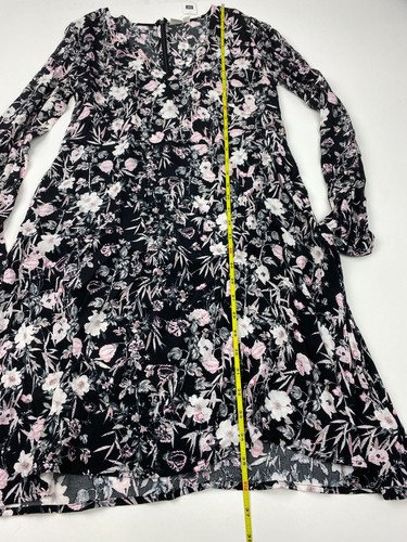 Gap Black Floral Dress Long Sleeve NWT Size 10 Women's NEW - Picture 4 of 9