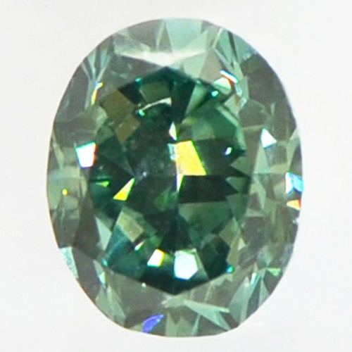 Oval Shape Diamond Fancy Green Blue Color Enhanced 0.61 Carat SI2 IGI Certified - Picture 5 of 5