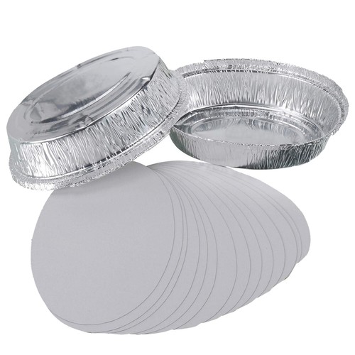 600 x Contenedores de papel de aluminio y tapa Preparación de comidas Sartén para hornear Almacenamiento de alimentos Comida para llevar - Imagen 43 de 106
