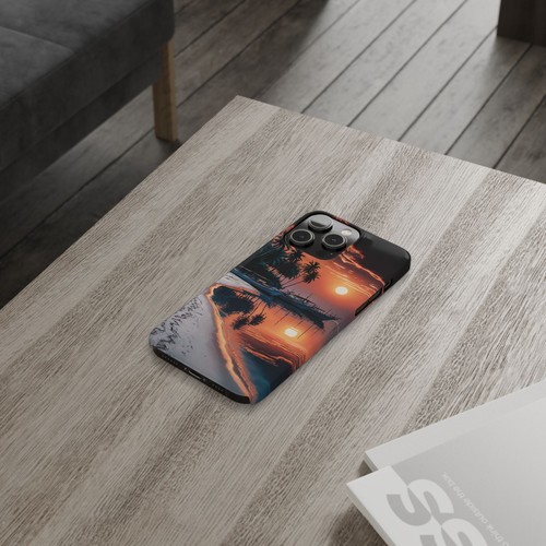 Für iPhone 16 Pro Max, 15, 14, 13-11 Slim Handyhülle Tropical Sunset Strand Cover - Bild 33 von 83