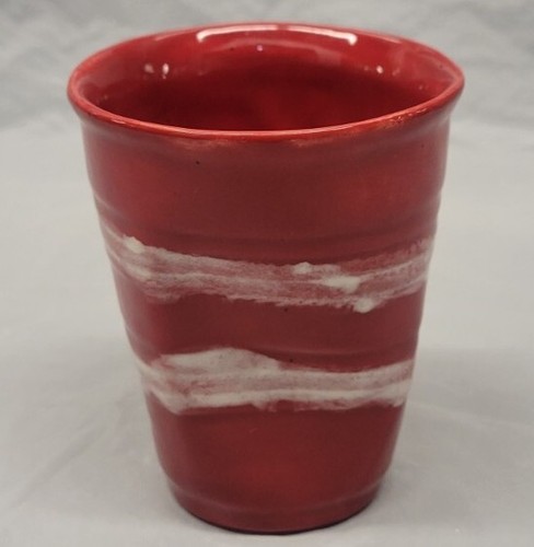 Moderne Kunstkeramik rote Tasse / Vase Künstler signiert # 4024 - Bild 19 von 24