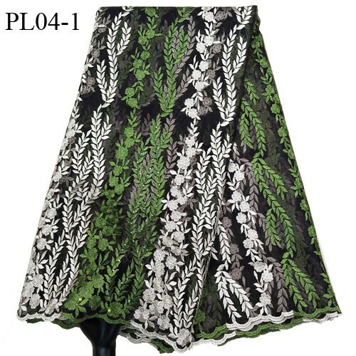 Embroidered French Lace African Sewing Soft Fabric Cotton Wedding Dress 5YARDS - Picture 1 of 1