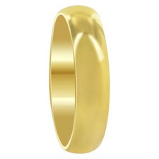 5mm Gold Plated Stainless Steel Comfort Fit Plain Wedding Band