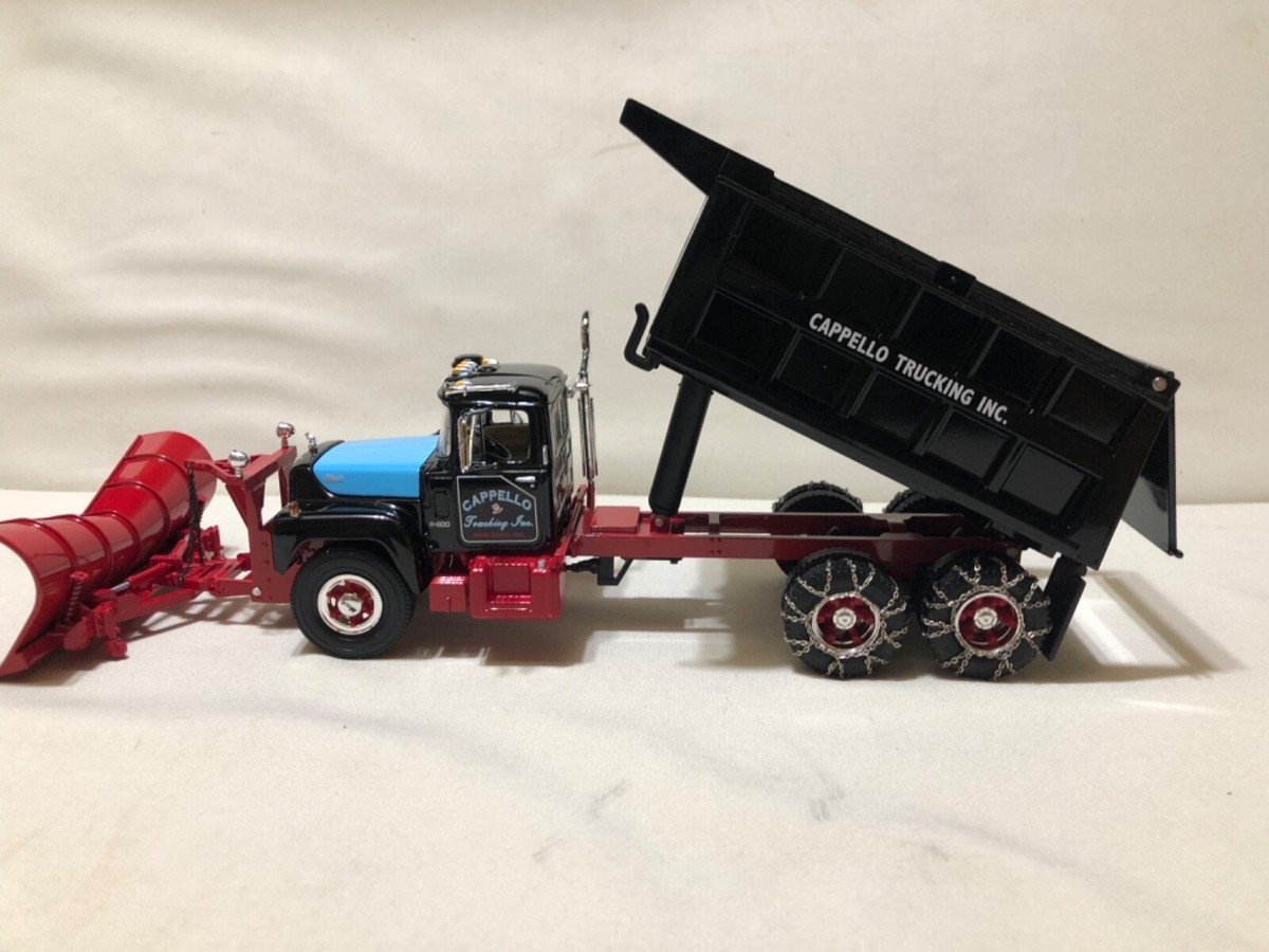 CAPPELLO TRUCKING CO. MACK R DIECAST DUMP TRUCK + SNOW PLOW CAPPELLO TRUCKING CO. MACK R DIECAST DUMP TRUCK + SNOW PLOW