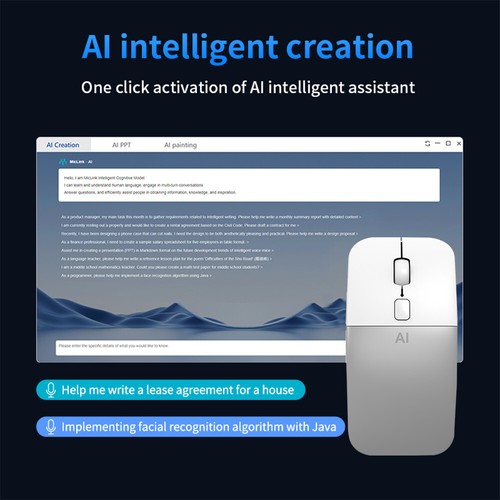 Wireless Mouse Smart Mice AI Voice Input Typing Search/Translate For PC Laptop - Picture 3 of 16
