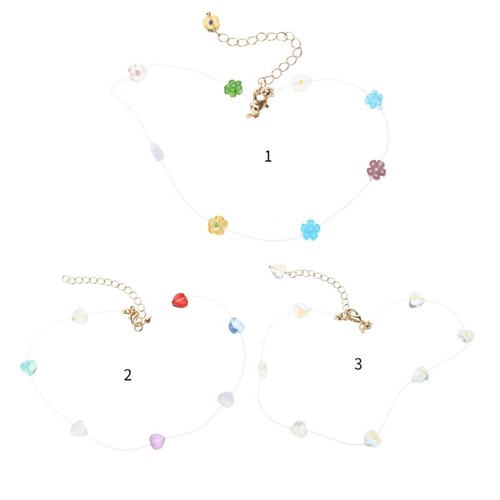 Bead Clavicle Chain Women Statement Jewelry Gift Clear Choker Simple Necklace - Picture 4 of 11