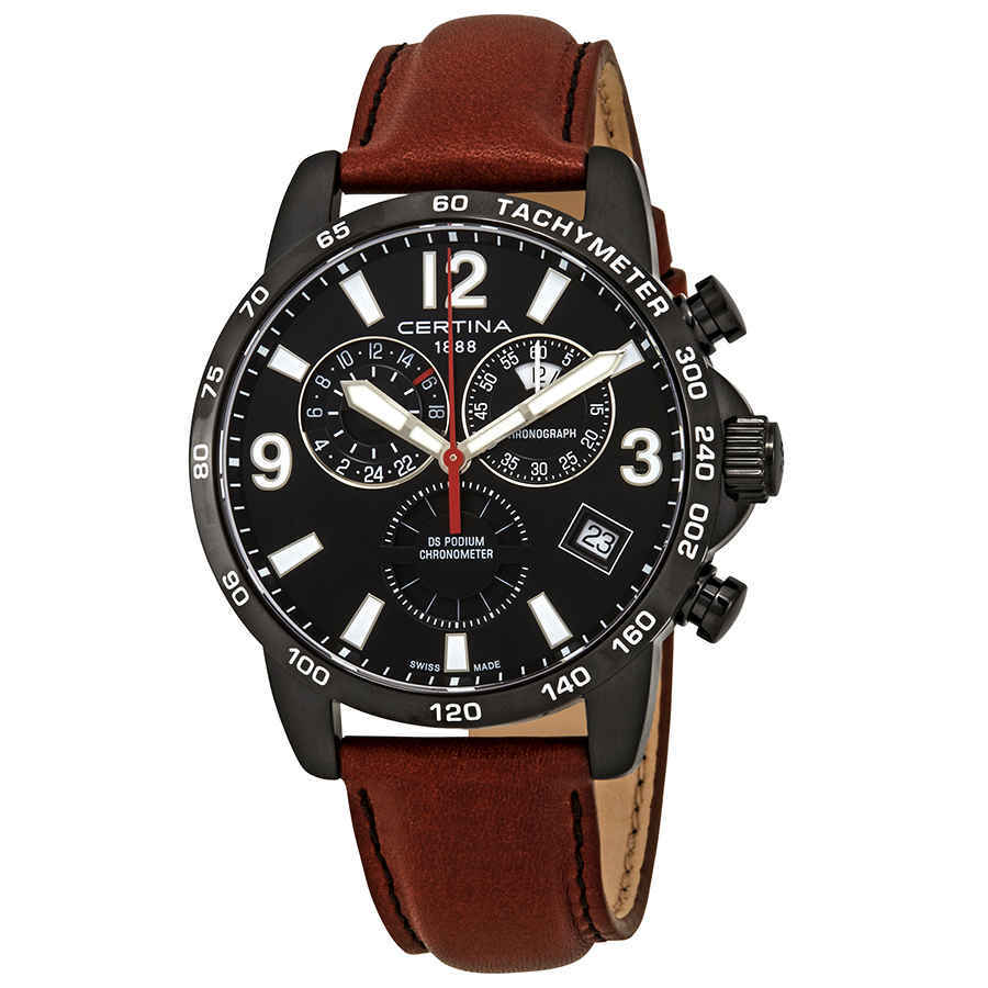 Мужские часы Certina DS Podium с хронографом и черным циферблатом C034.654.36.057.00