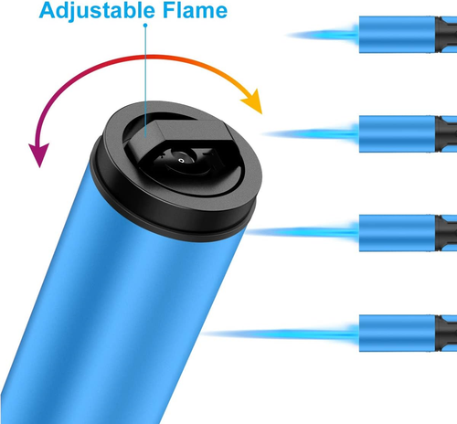 Torch Lighters 2 Pack Windproof Adjustable Jet Flame Butane Lighter, Refillable - Picture 3 of 12